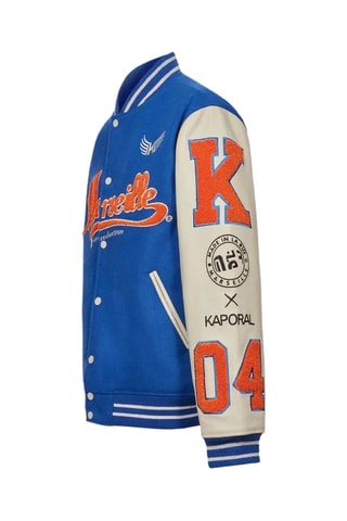 Blouson regular en cuir - Bleu