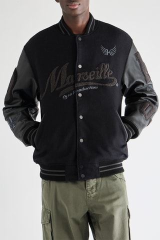 Teddy regular en cuir - Noir