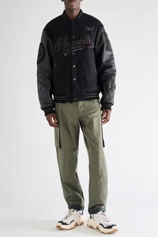 Teddy regular en cuir - Noir