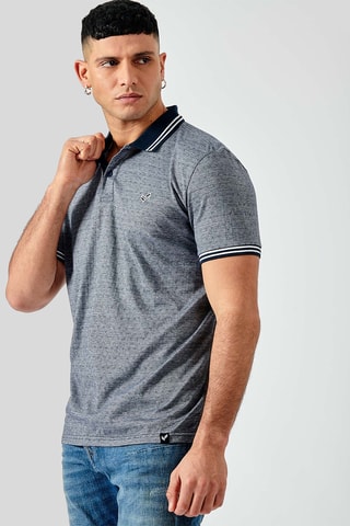 Polo Brann - Bleu marine chiné et gris