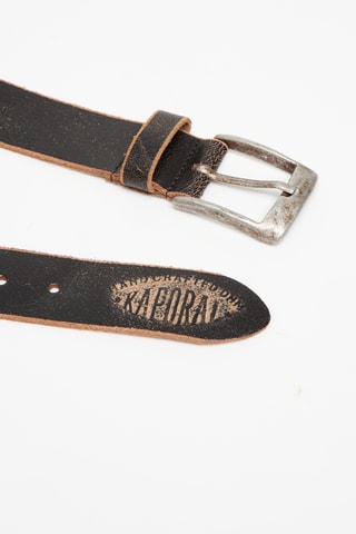 Ceinture en croûte de cuir - Noir