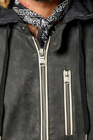 Blouson réversible à capuche - Noir
