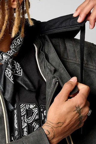 Blouson réversible à capuche - Noir