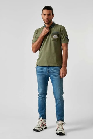 Polo regular en coton biologique - Vert kaki