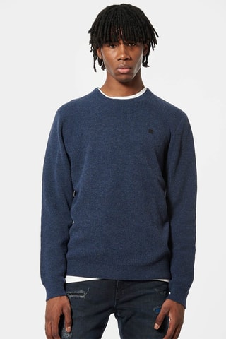 Pull en mérinos Sadak - Bleu pétrole