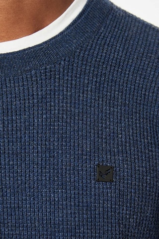 Pull en mérinos Sadak - Bleu pétrole