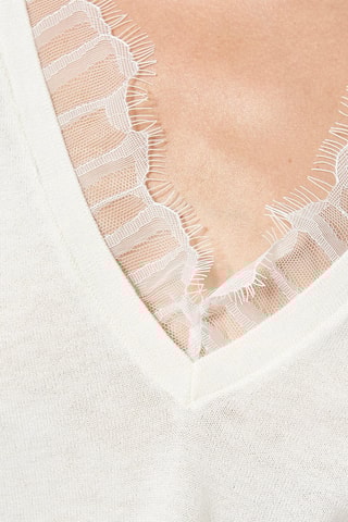 Pull bi-matière Fame - Blanc