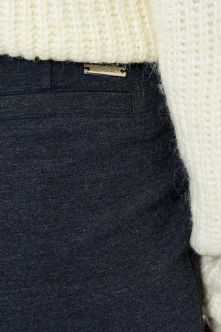 Pantalon wide legs taille haute - Bleu marine chiné