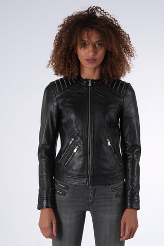 Veste en cuir Gabri Noir