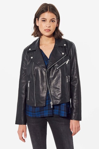 Veste en cuir Diye Noir