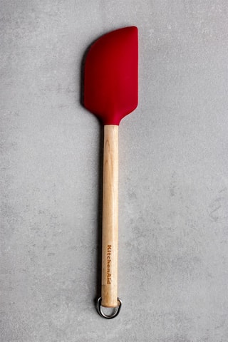 Spatule grattoir en silicone, bois de bouleau et acier inoxydable