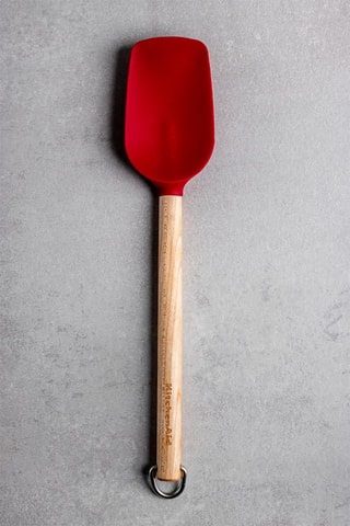 Espátula de silicone, madeira de bétula e aço inoxidável