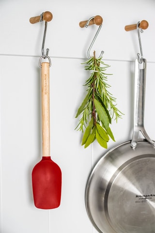 Espátula de silicone, madeira de bétula e aço inoxidável