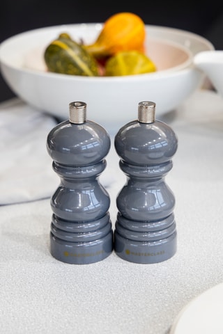Duo sel et poivre en céramique - Gris foncé - 12 cm