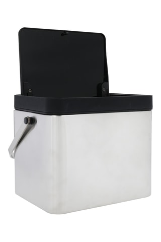 Poubelle de compostage en acier inoxydable - 16 x 16 x 21 cm