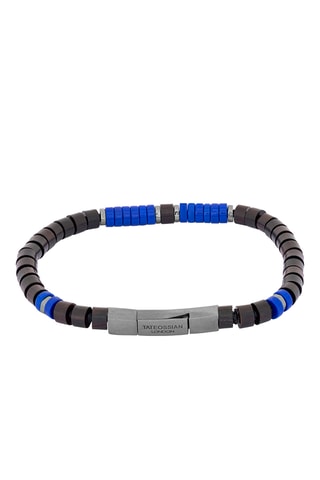 Bracelet - Argent, bois d'ébène et lapis-lazuli