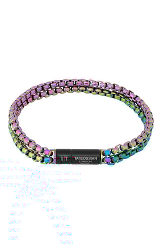 Bracelet double tour - Ciel et violet