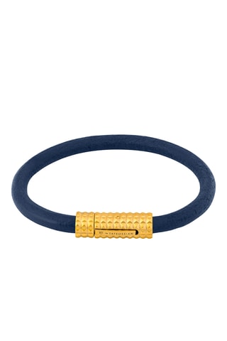 Bracelet - Cuir et plaqué ion or jaune