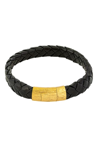 Bracelet doré à l’or fin jaune - Cuir de veau