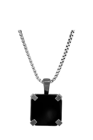 Collier - Argent et onyx