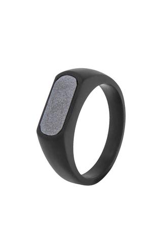 Bague - Plaqué ion noir et hématite - 1,9 cm