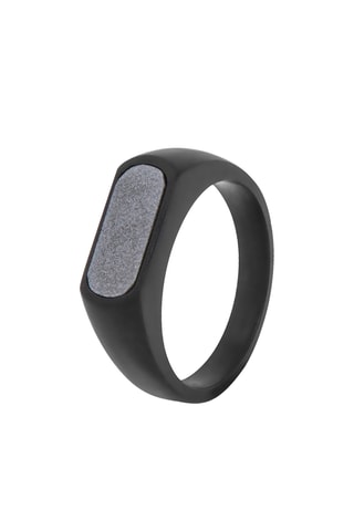 Bague - Plaqué ion noir et hématite - 2 cm