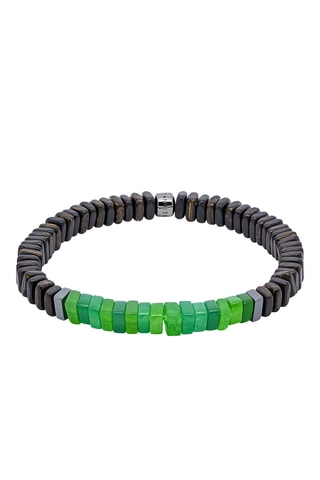 Bracelet - Argent, bois de mamalis et jades