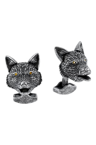 Boutons de manchette ornés de cristaux de Swarovski - Argenté - Jaune