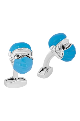 Boutons de manchette - Argenté - Bleu