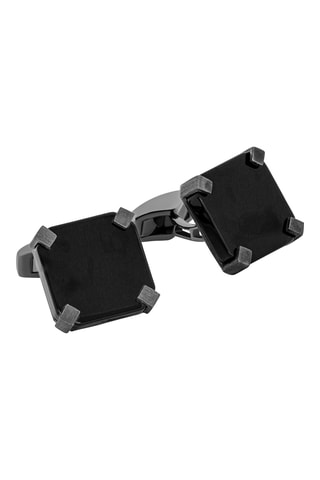 Boutons de manchette - Argent et onyx - Noir