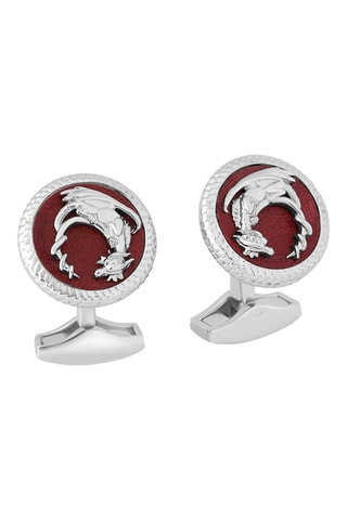 Boutons de manchette - Cuir - Rouge