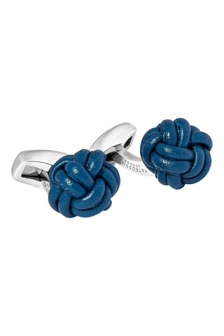 Boutons de manchette - Cuir - Bleu