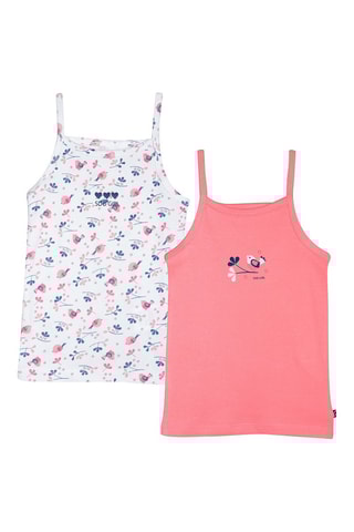 2 débardeurs Hana - Rose et blanc