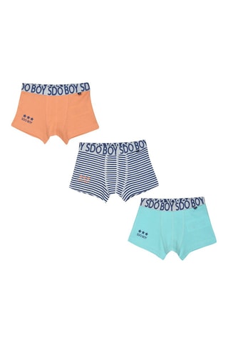 3 boxers - Bleu marine et turquoise
