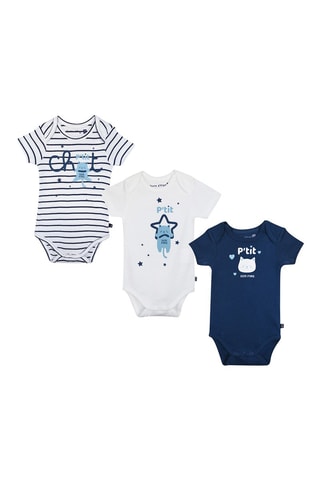 3 bodys Bleu et blanc