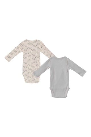 2 bodys en coton biologique Ewen - Gris et écru