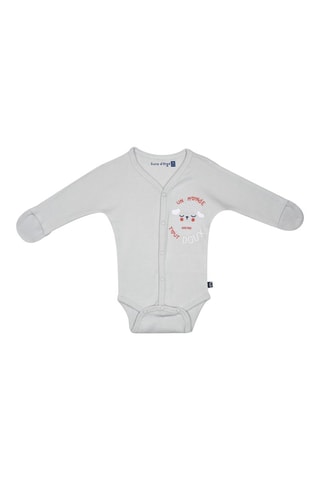 2 bodys Jakous - Gris clair et blanc