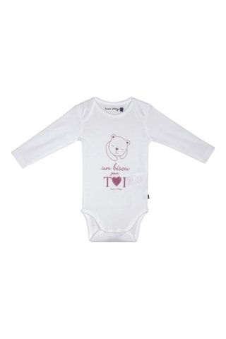 3 bodys Maguy - Blanc et vieux rose