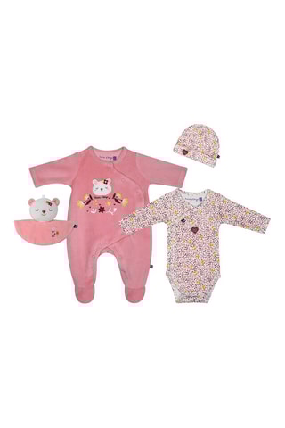 Ensemble de naissance 4 pièces Isis - Rose