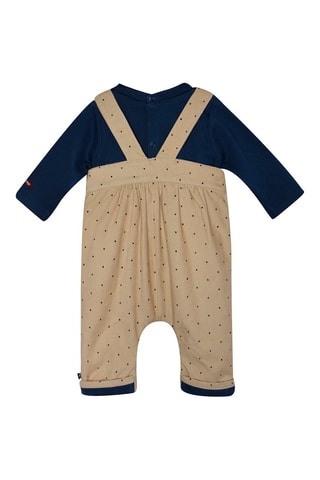 Salopette et t-shirt - Bleu marine et beige
