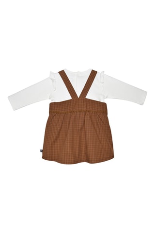 T-shirt et robe Idaline Marron et blanc