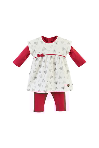 Robe trompe-l'œil et pantalon Boreal - Rouge et blanc