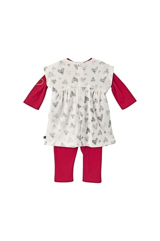 Robe trompe-l'œil et pantalon Boreal - Rouge et blanc