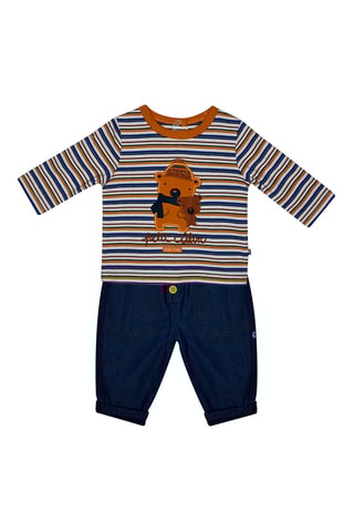 T-shirt et pantalon -  Bleu et marron