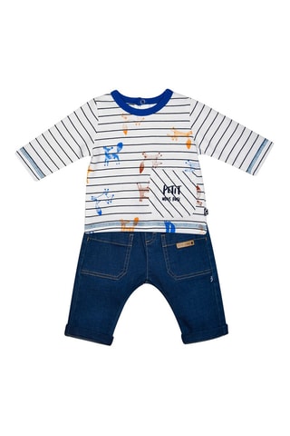 T-shirt et pantalon -  Bleu et blanc