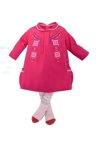 Robe et collant - Fuchsia et rose clair
