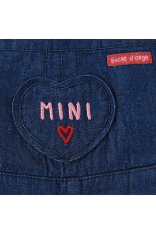 T-shirt et salopette short en jean Dorothee - Écru et bleu marine