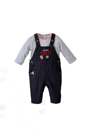 Salopette et t-shirt Baptistin - Brut et gris