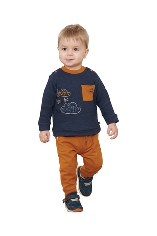 Sweat et pantalon Ilyes Bleu marine et moutarde