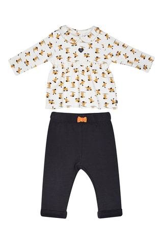 T-shirt et jegging Jamelia Noir et moutarde
